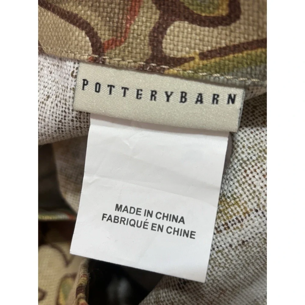 Pottery Barn SIMONE 2 Euro Pillow Shams‎ Cotton Linen Blend Jacobean